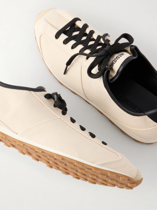 Les Tennis Leather-Trimmed Canvas Sneakers - CU