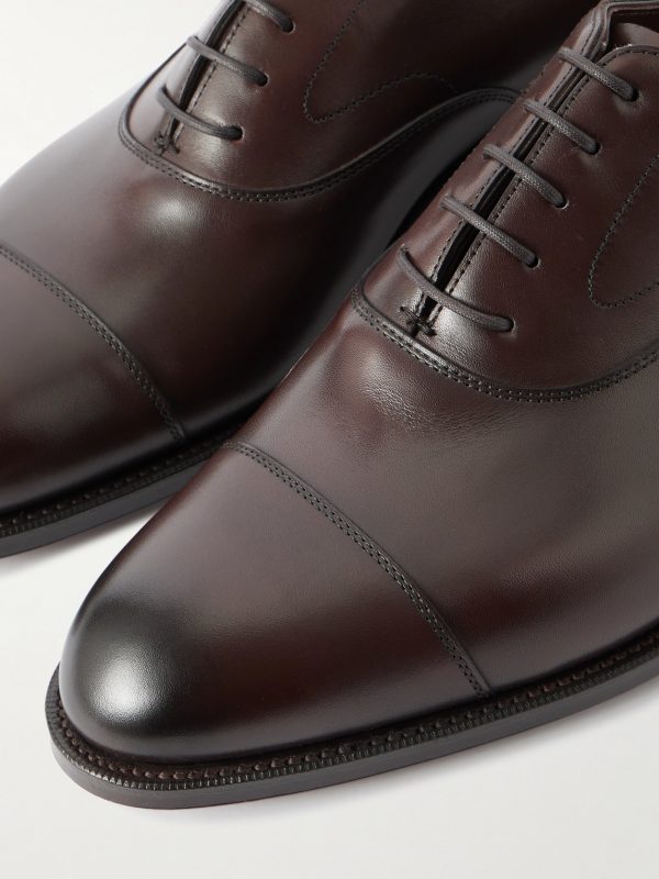Chelsea Cap-Toe Burnished-Leather Oxford Shoes - CU