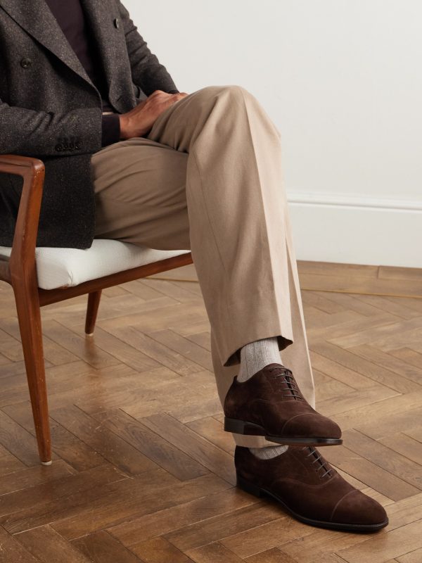 Chelsea Cap-Toe Suede Oxford Shoes - OU Chelsea Cap-Toe Suede Oxford Shoes - OU