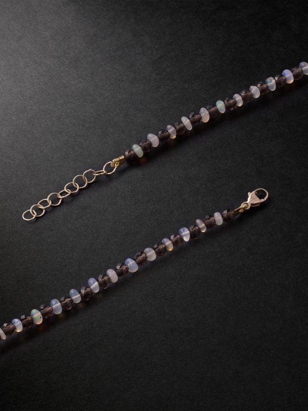 Gold, Opal and Quartz Necklace - BK Gold, Opal and Quartz Necklace - BK