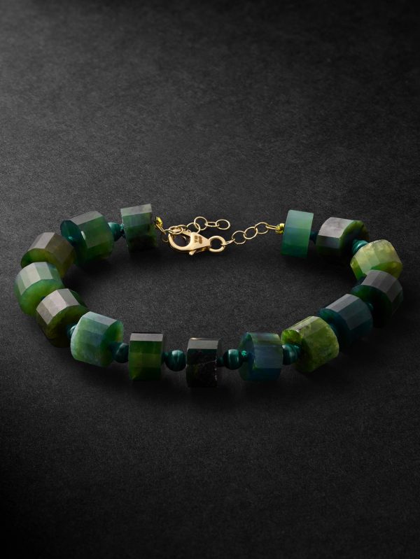 Gold, Malachite and Jade Bracelet