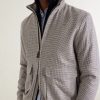 Houndstooth Linen-Blend Bomber Jacket - CU