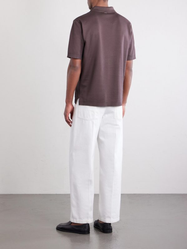 Open-Collar Cotton Polo Shirt - BK Open-Collar Cotton Polo Shirt - BK