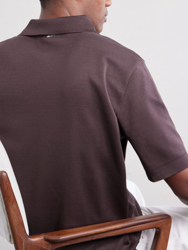 Open-Collar Cotton Polo Shirt - CU Open-Collar Cotton Polo Shirt - CU