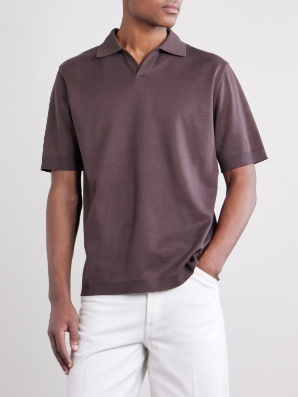 Open-Collar Cotton Polo Shirt - FR Open-Collar Cotton Polo Shirt - FR