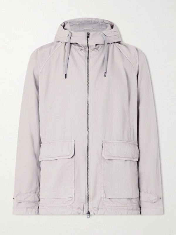 Cotton-Shell Hooded Jacket