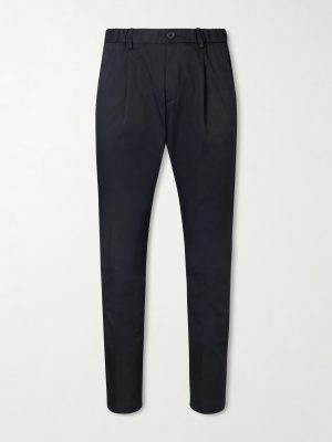 Tapered Pleated Stretch-Twill Trousers Tapered Pleated Stretch-Twill Trousers