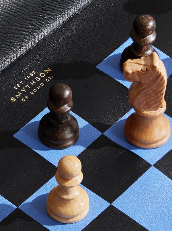 Panama Cross-Grain Leather Chess Set - CU