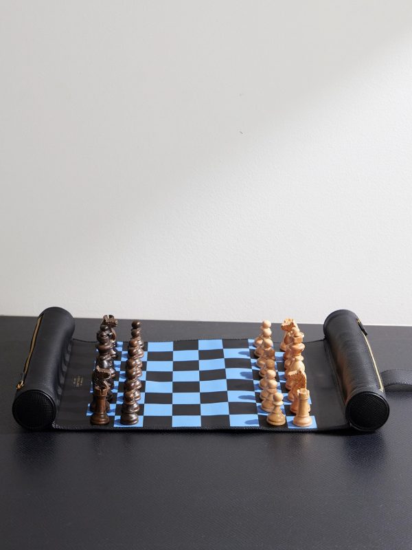 Panama Cross-Grain Leather Chess Set