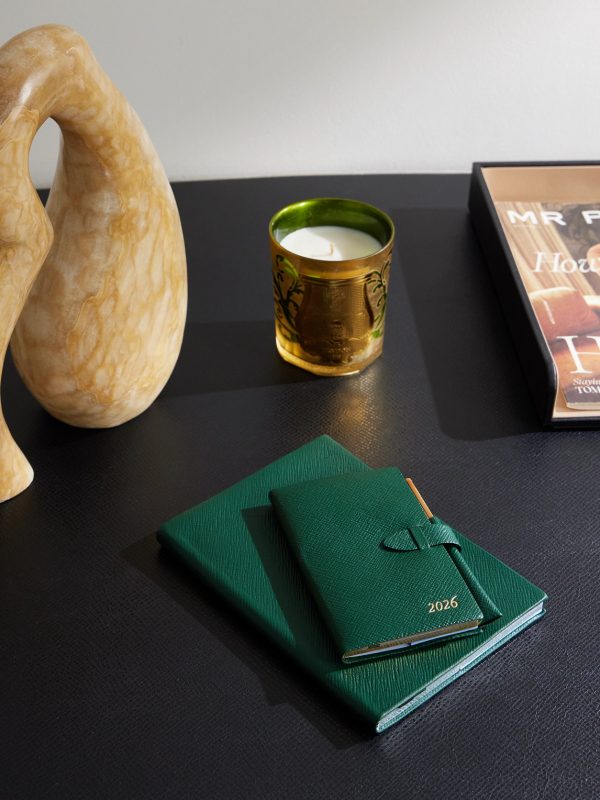 Panama Cross-Grain Leather 2026 Weekly Diary with Pencil - OU Panama Cross-Grain Leather 2026 Weekly Diary with Pencil - OU