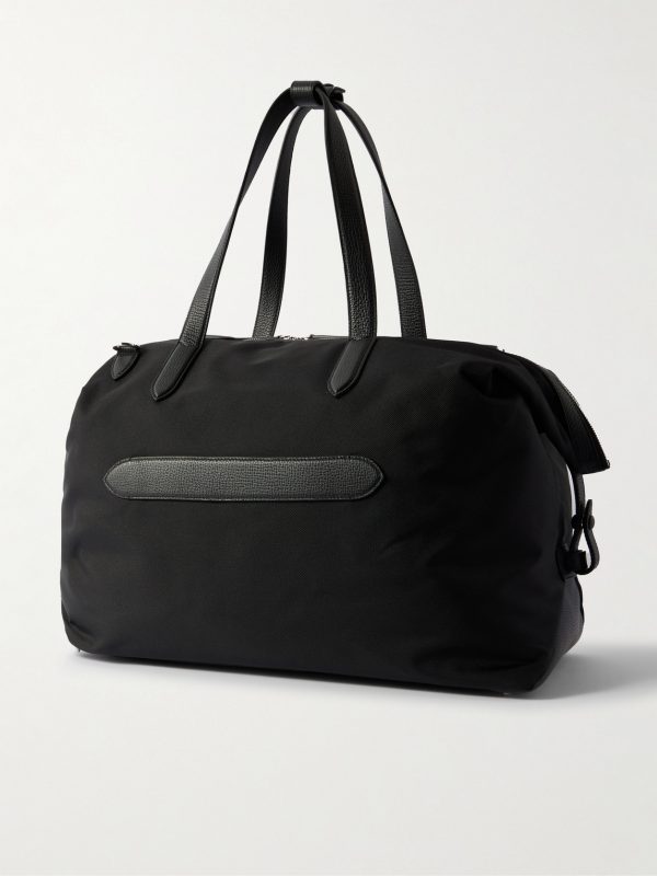 Norton Leather-Trimmed Canvas Weekend Bag - BK