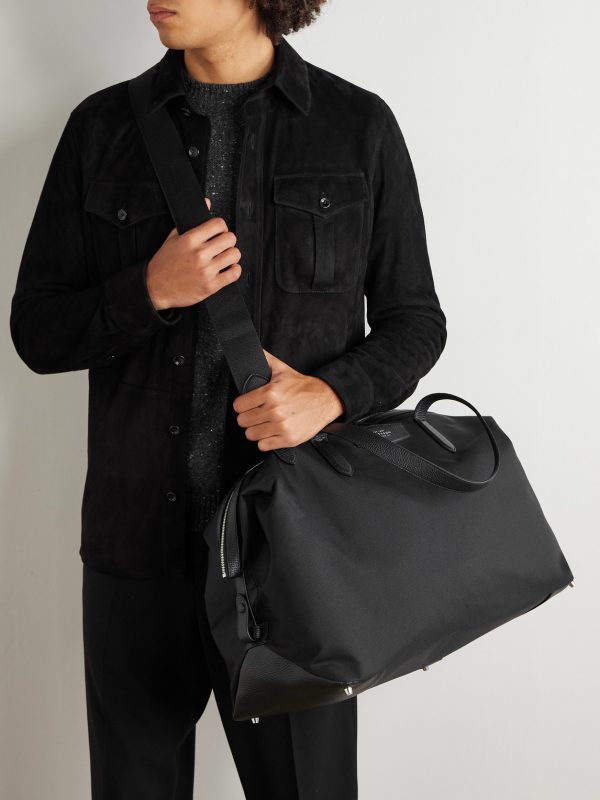 Norton Leather-Trimmed Canvas Weekend Bag - E2