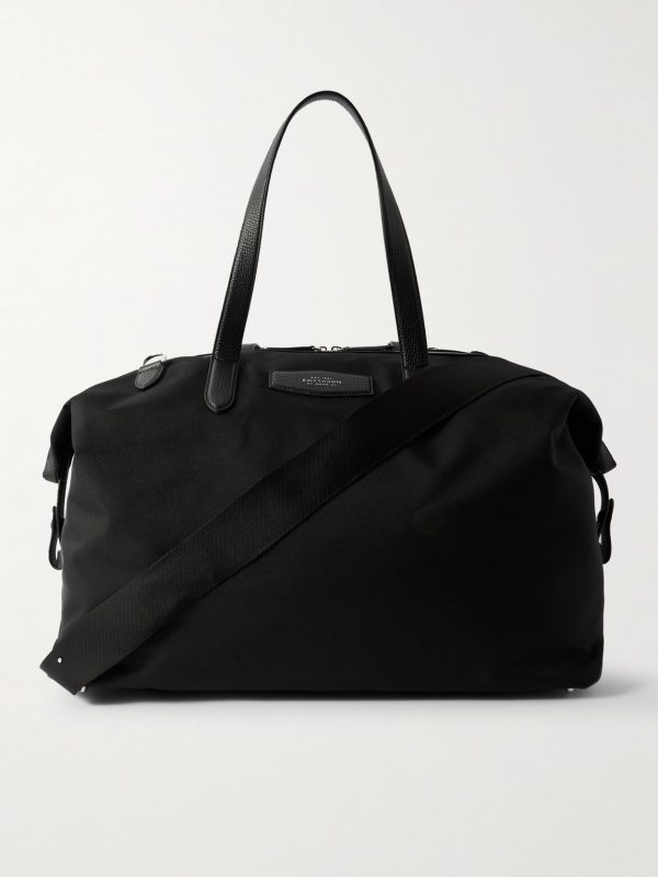 Norton Leather-Trimmed Canvas Weekend Bag