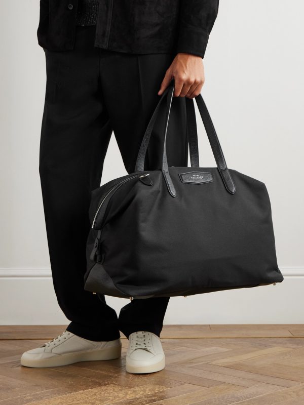 Norton Leather-Trimmed Canvas Weekend Bag - OU