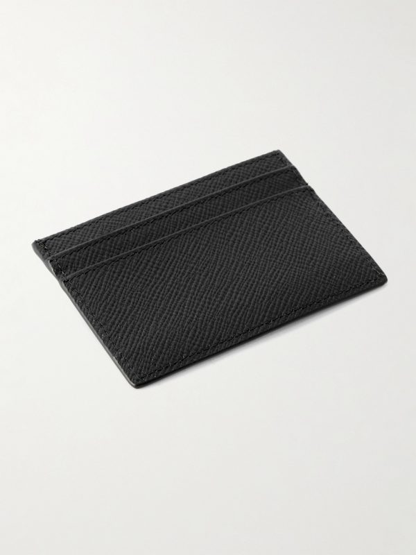 Panama Cross-Grain Leather Cardholder - BK