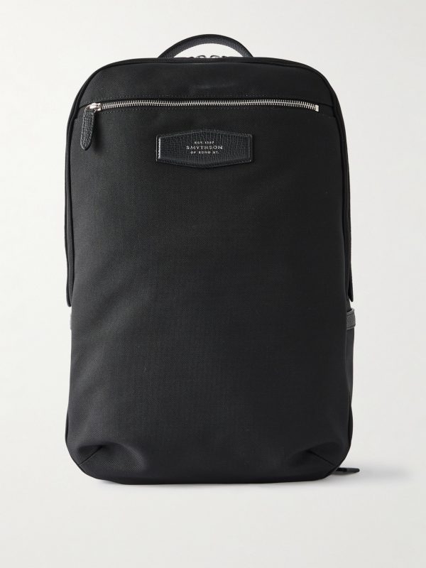 Norton Full-Grain Leather-Trimmed ECONYL® Nylon-Canvas Backpack Norton Full-Grain Leather-Trimmed ECONYL® Nylon-Canvas Backpack