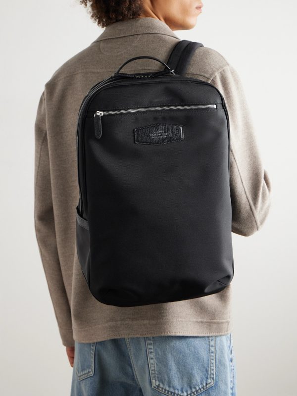 Norton Full-Grain Leather-Trimmed ECONYL® Nylon-Canvas Backpack - OU Norton Full-Grain Leather-Trimmed ECONYL® Nylon-Canvas Backpack - OU