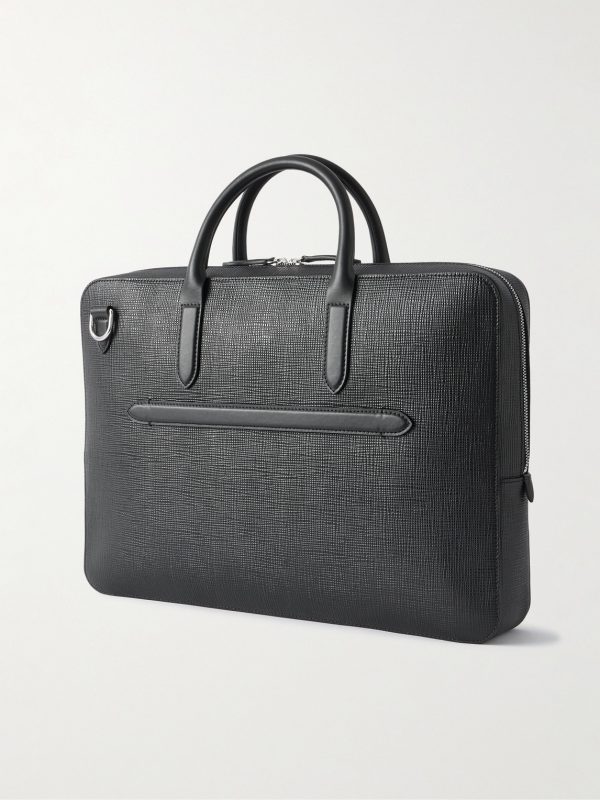 Panama Cross-Grain Leather Briefcase - BK
