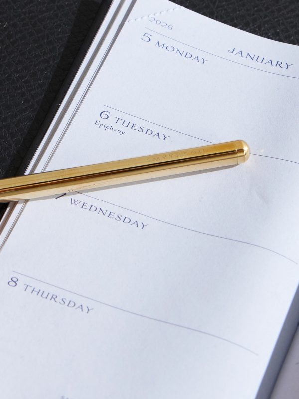 Panama Cross-Grain Leather 2026 Weekly Diary with Pencil - CU Panama Cross-Grain Leather 2026 Weekly Diary with Pencil - CU