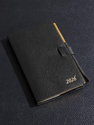 Panama Cross-Grain Leather 2026 Weekly Diary with Pencil Panama Cross-Grain Leather 2026 Weekly Diary with Pencil