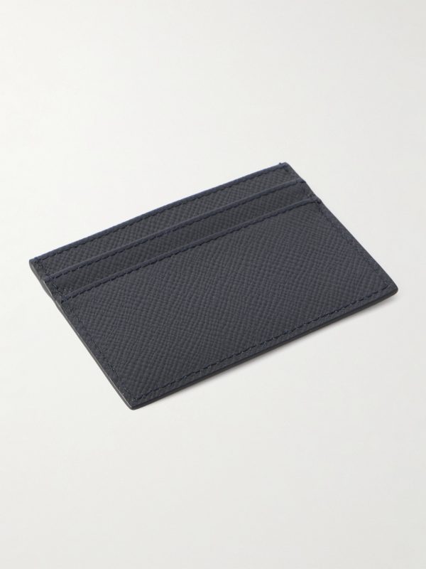 Panama Cross-Grain Leather Cardholder - BK