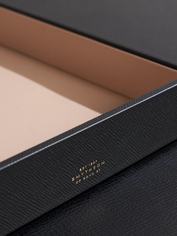 Panama Cross-Grain Leather Paper Tray - CU