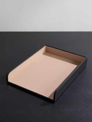 Panama Cross-Grain Leather Paper Tray
