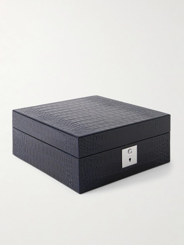 Mara Croc-Effect Leather Six-Piece Watch Box Mara Croc-Effect Leather Six-Piece Watch Box