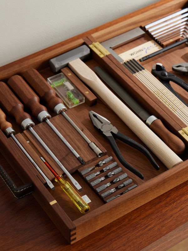 Swiss Leather-Trimmed Wooden Toolkit - CU Swiss Leather-Trimmed Wooden Toolkit - CU