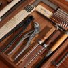 Swiss Leather-Trimmed Wooden Toolkit - E1 Swiss Leather-Trimmed Wooden Toolkit - E1