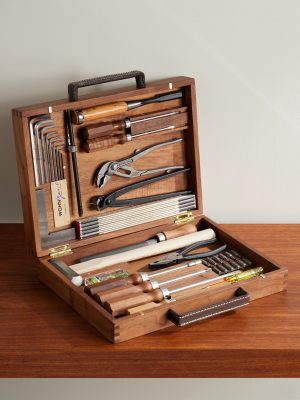 Swiss Leather-Trimmed Wooden Toolkit Swiss Leather-Trimmed Wooden Toolkit