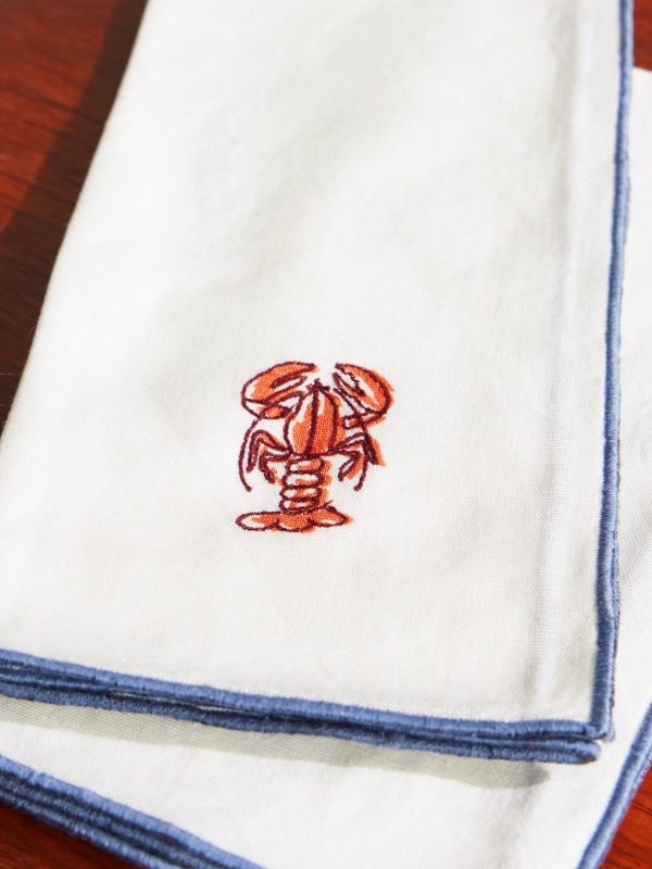 Set of Six Printed Cotton and Linen-Blend Napkins - CU Set of Six Printed Cotton and Linen-Blend Napkins - CU