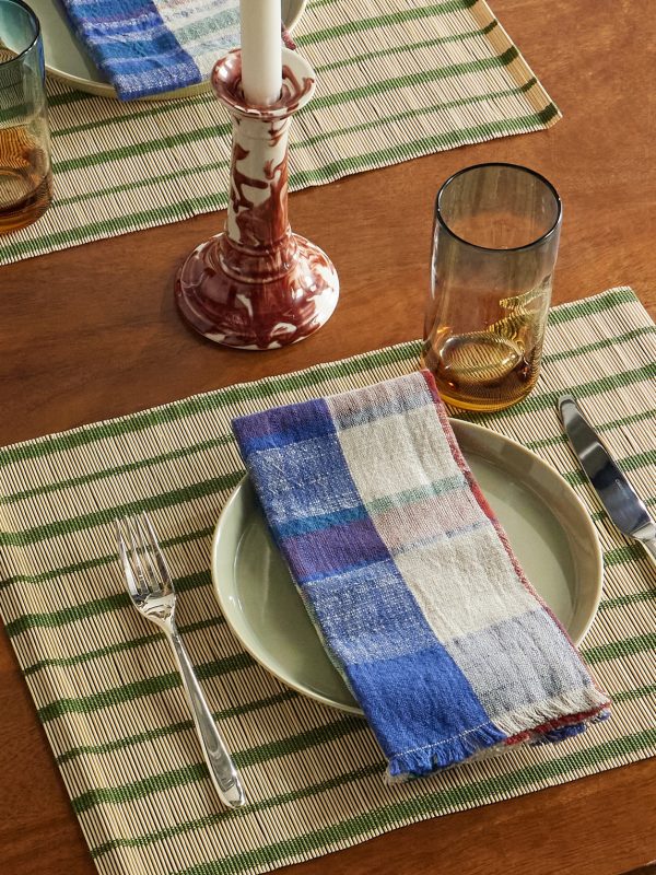 Marabar Set of Six Fringed Checked Cotton-Gauze Napkins - OU Marabar Set of Six Fringed Checked Cotton-Gauze Napkins - OU