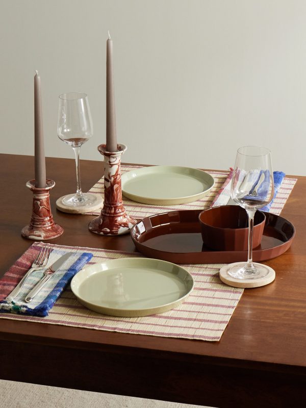 + Studio Word Fade Porcelain Serving Bowl and Platter Set - OU + Studio Word Fade Porcelain Serving Bowl and Platter Set - OU