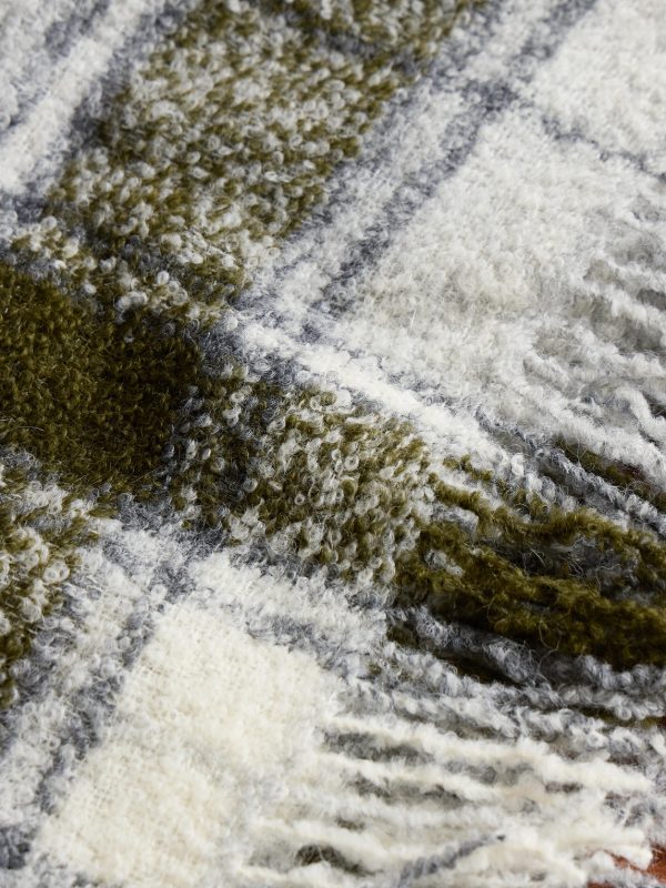 Fringed Checked Alpaca-Blend Bouclé Throw - CU