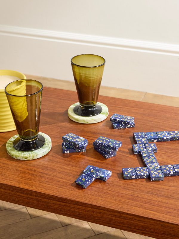 Pietra Engineered Stone and Brass Dominos - OU