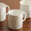 Set of Four Embossed Porcelain Mugs - CU Set of Four Embossed Porcelain Mugs - CU