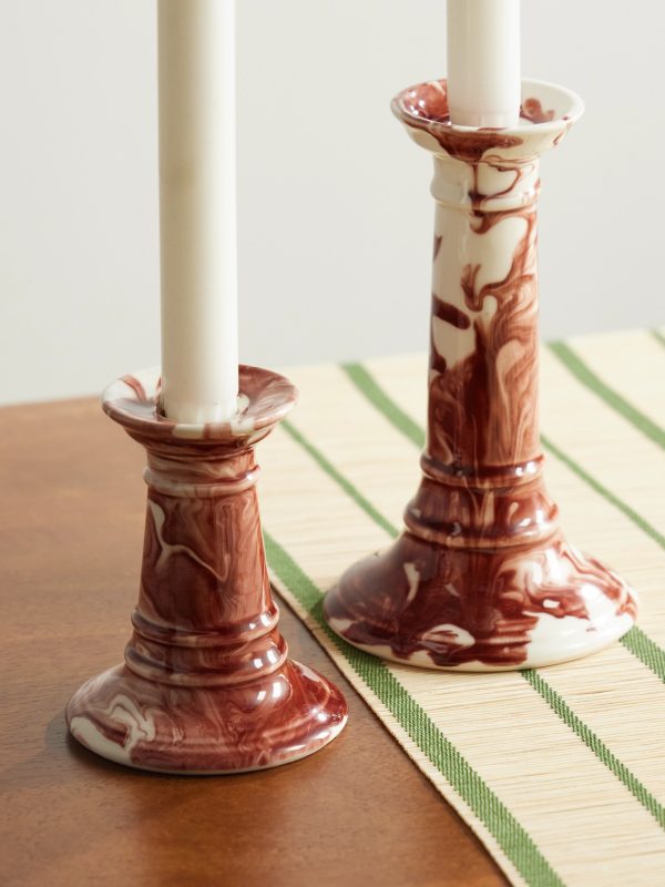 Wardour Set of Two Earthenware Candlesticks - CU Wardour Set of Two Earthenware Candlesticks - CU
