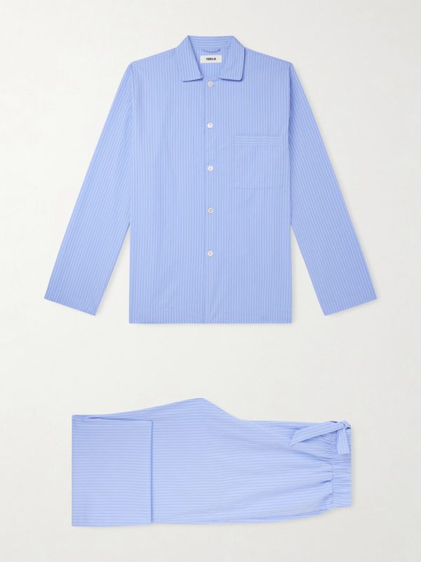Striped Organic Cotton-Poplin Pyjamas Striped Organic Cotton-Poplin Pyjamas