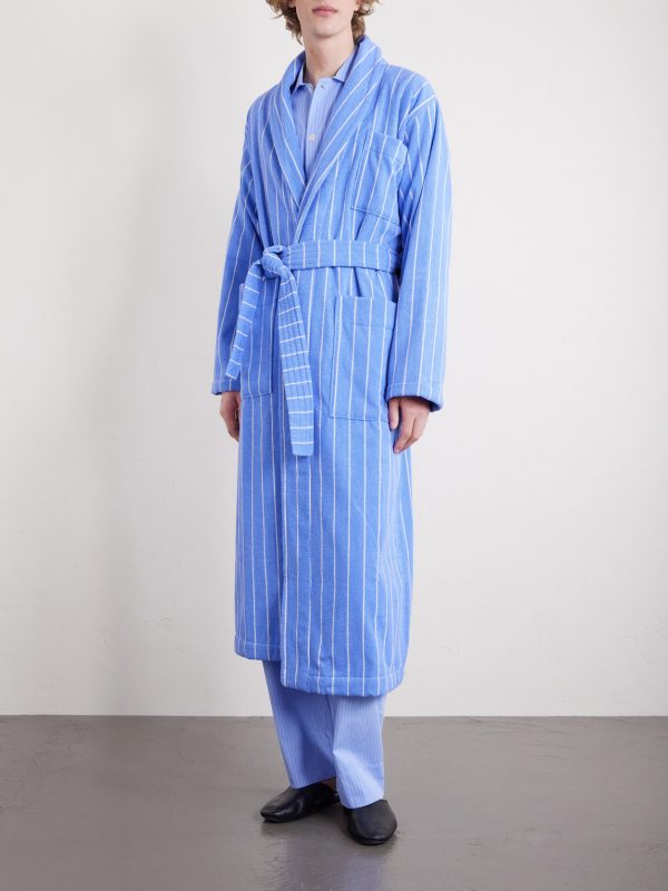 Belted Striped Organic Cotton-Terry Robe - FR Belted Striped Organic Cotton-Terry Robe - FR