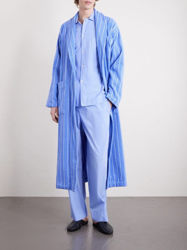 Belted Striped Organic Cotton-Terry Robe - OU Belted Striped Organic Cotton-Terry Robe - OU