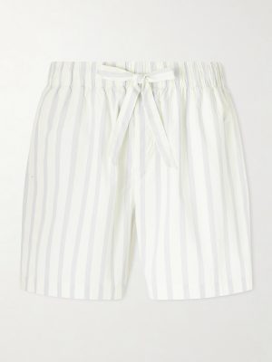 Straight-Leg Striped Organic Cotton-Poplin Shorts