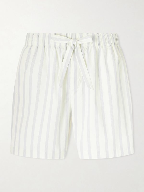 Straight-Leg Striped Organic Cotton-Poplin Shorts Straight-Leg Striped Organic Cotton-Poplin Shorts
