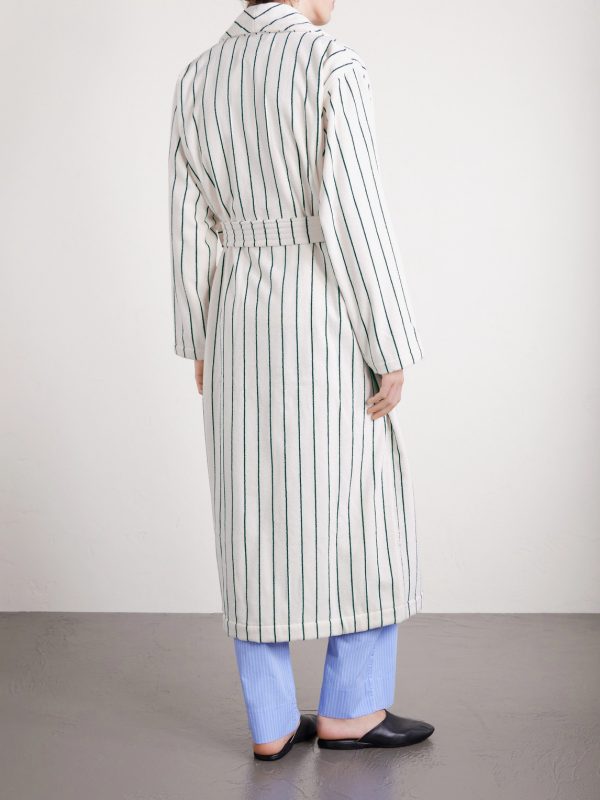 Belted Striped Organic Cotton-Terry Robe - BK Belted Striped Organic Cotton-Terry Robe - BK