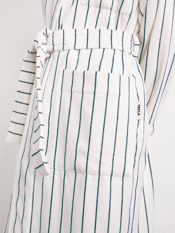 Belted Striped Organic Cotton-Terry Robe - CU Belted Striped Organic Cotton-Terry Robe - CU