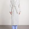 Belted Striped Organic Cotton-Terry Robe - FR Belted Striped Organic Cotton-Terry Robe - FR