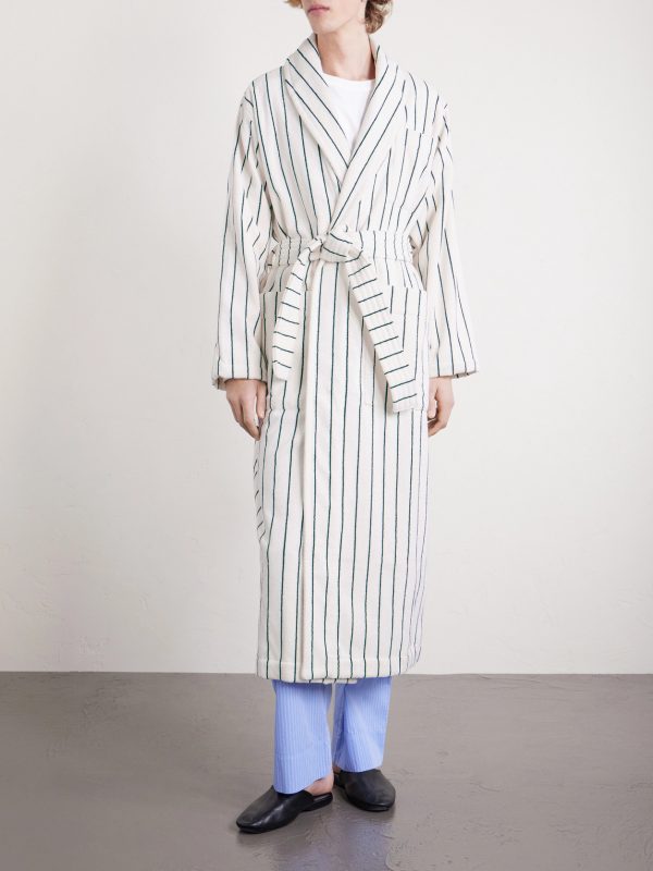 Belted Striped Organic Cotton-Terry Robe - FR Belted Striped Organic Cotton-Terry Robe - FR