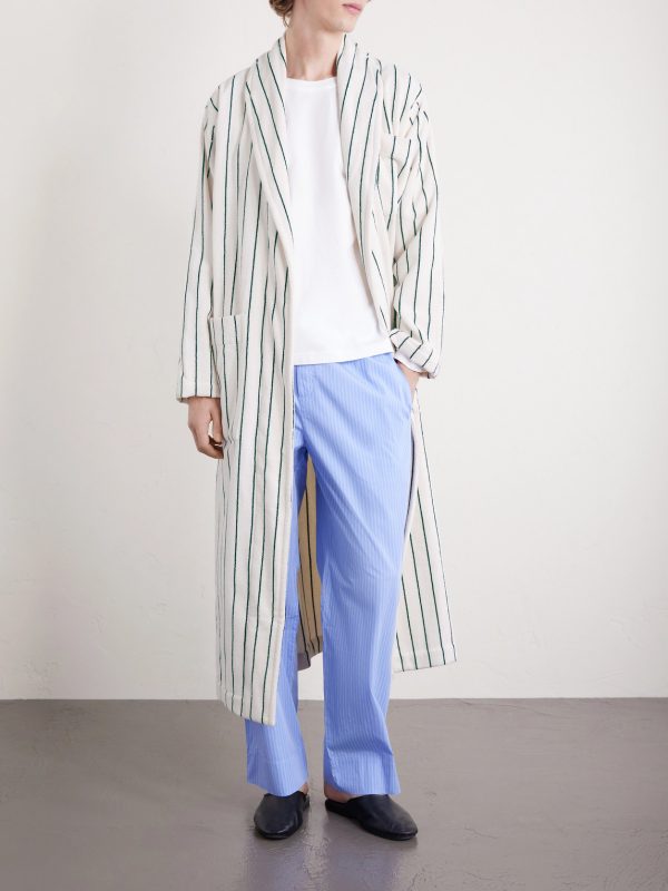 Belted Striped Organic Cotton-Terry Robe - OU Belted Striped Organic Cotton-Terry Robe - OU