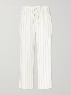 Straight-Leg Striped Organic Cotton-Poplin Pyjama Trousers