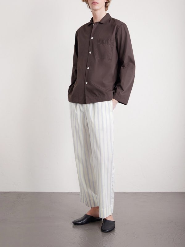 Straight-Leg Striped Organic Cotton-Poplin Pyjama Trousers - OU Straight-Leg Striped Organic Cotton-Poplin Pyjama Trousers - OU